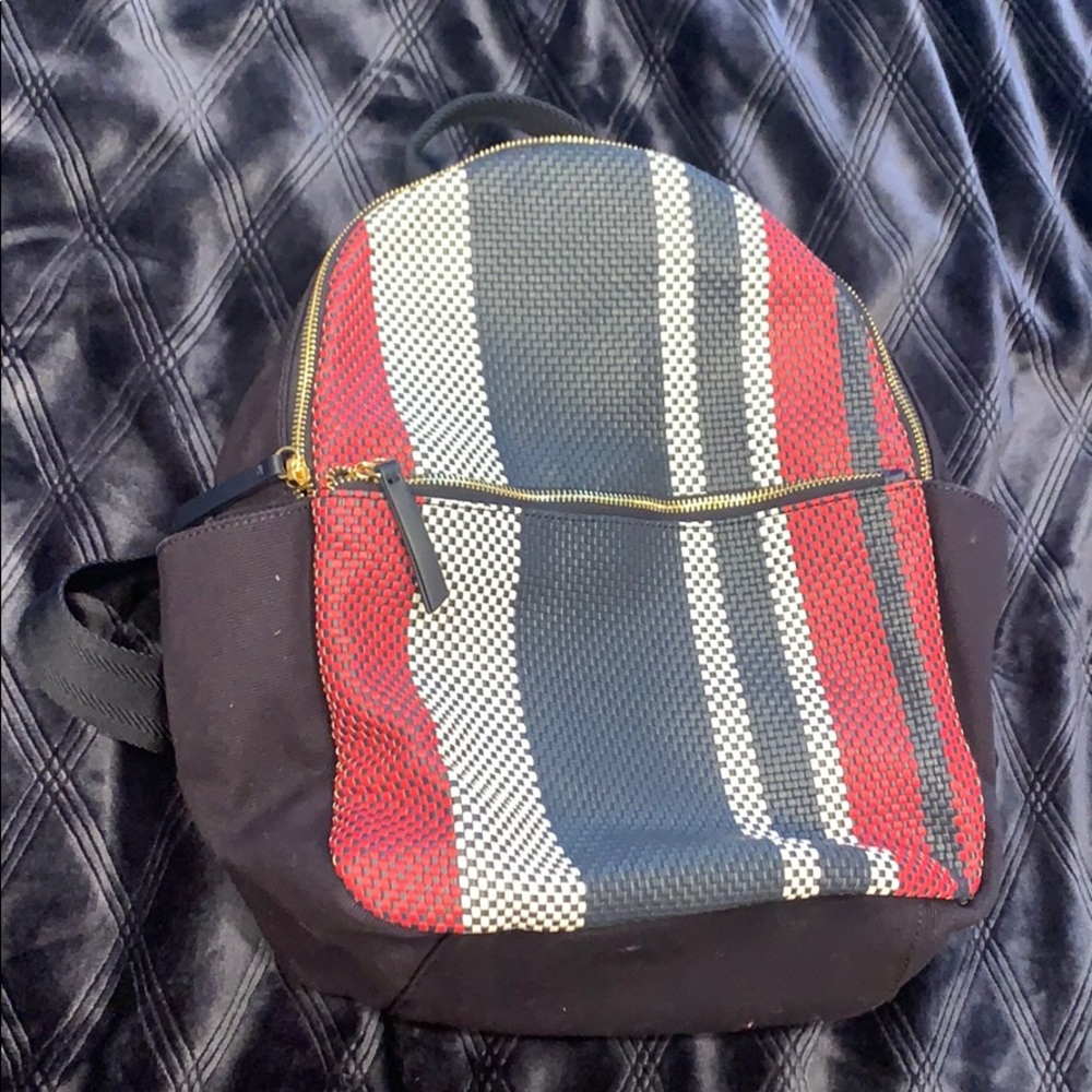 Tommy Hilfiger Navy Gold Canvas Mini Backpack